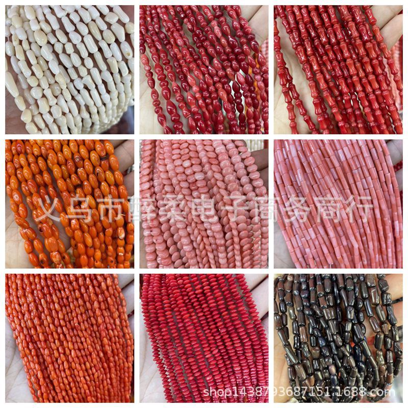 Dyed Sea Bamboo Coral Rice Beads Bucket Beads Stacked Water Drop Style DIY Clothing Bracelet Necklace Bohemian Style Jewelry
