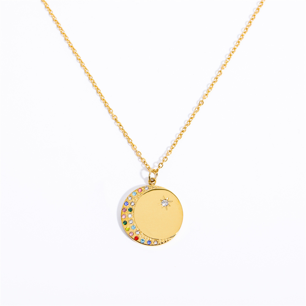 Basic, Modern Style, Classic Style Style PVD Coated 18K Gold Plated Devil's Eye Oval 304 Stainless Steel Basic Modern Style Classic Style Waterproof Non Tarnish 304 Stainless Steel Pendant Necklace