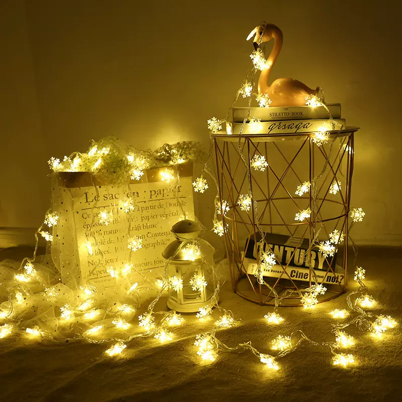 LED雪花灯串定做布置室内装饰灯网红小闪灯圣诞节小彩灯定制批发