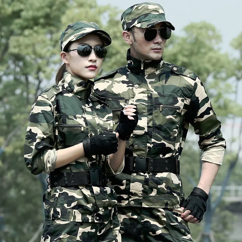 New Camouflage Clothing Men's Suit Women's Spring and Autumn Construction Site Auto Repair Labor Protection Work Clothes Multi-Pocket Wear-resistant Breathable Work Clothes Summer