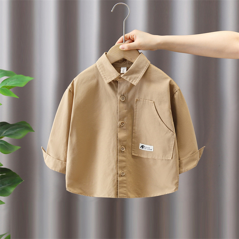 7818 Camisa de manga larga de otoño para niños 2025 nueva ropa para niños primavera y otoño chaqueta de bebé para niños blusa casual para niños
