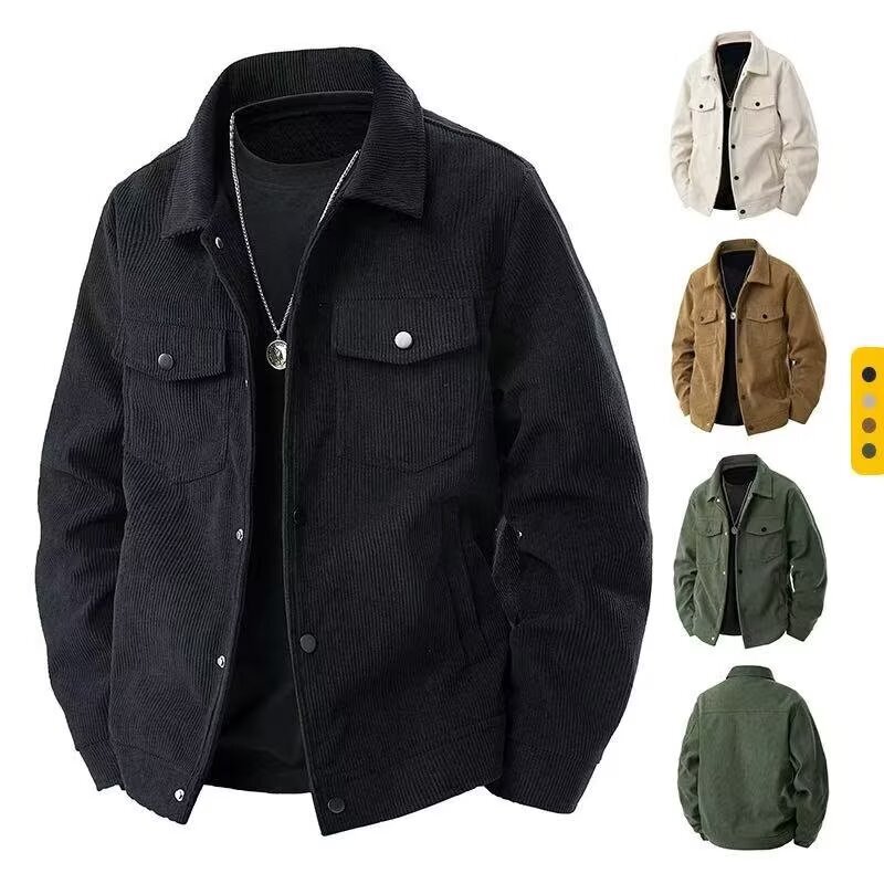 Spring and Autumn Trendy Brand Corduroy Men's Tops New American Style Cool and Stylish Sports Casual Versatile Shirt Jacket Spring and Autumn Trendy Brand Corduroy Men's Tops New American Style Cool and Stylish Sports Casual Versatile Shirt Jacket