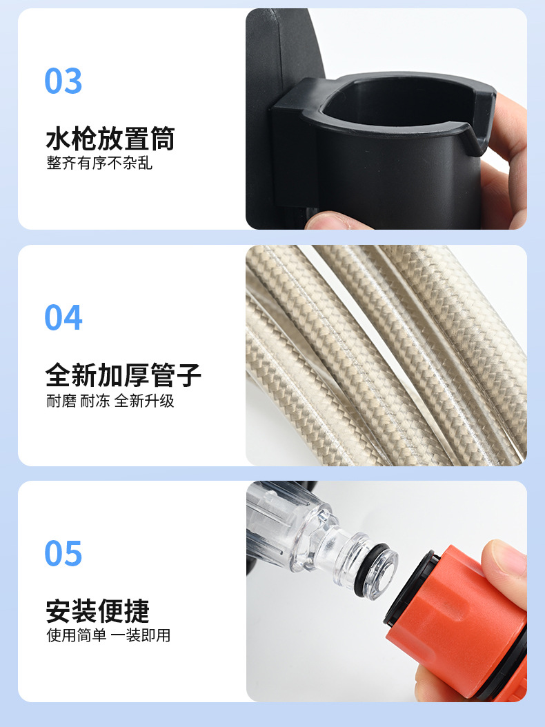 Premium high-power car washer with induction motor, 220V high-pressure water gun, powerful car cleaning machine, car wash water gun