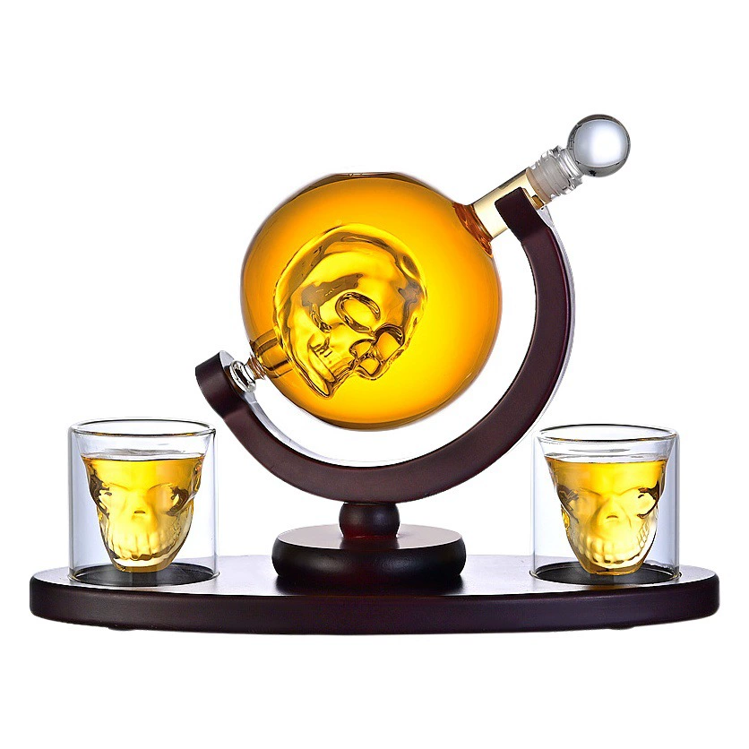 Глобус стеклянный графин череп чашка водка ремесло бутылка вина череп графин трансграничный в наличии