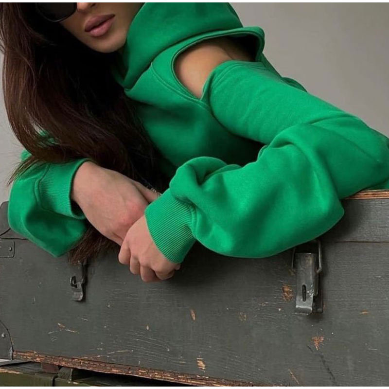 Versatile Women's Fleece-lined Long-sleeve Shorts Set For Spring_voghion.com