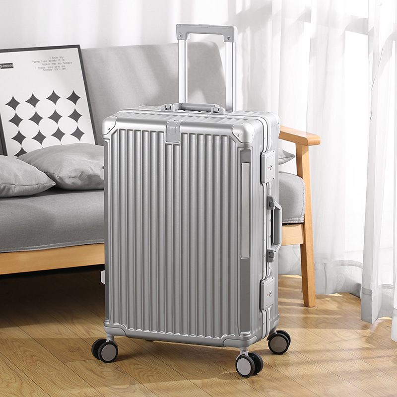Multifunctional Aluminum Frame Suitcase for Women 20inch Password-Protected Carry-On Suitcase 24inch Anti-Fall Travel Trolley Suitcase for Men 2026 New Model