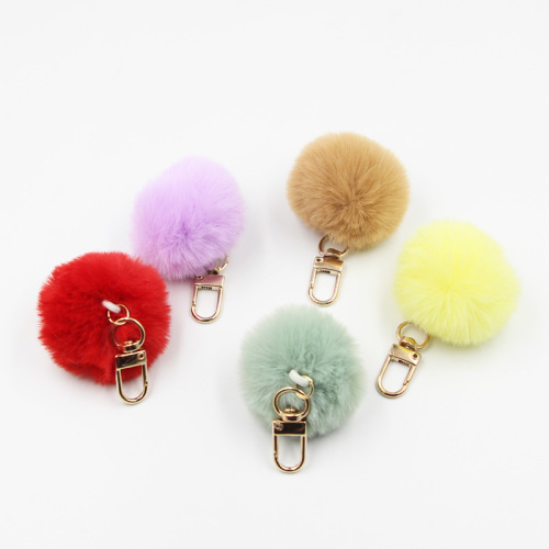 4cm毛球钥匙扣挂件毛绒创意包包手机壳挂饰耳机盒配饰