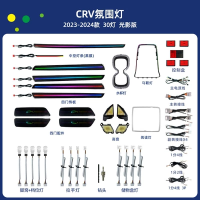 Car Ambient Lighting Panel (Dashboard) işıqlandırması - crv-2023-2024-light-and-shadow-30-lights