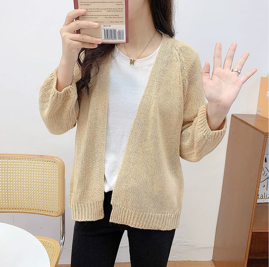 2023 новый весенне-осенний Корейская Академия ветра свободный короткий маленький вязаный кардиган с длинными рукавами Женский источник