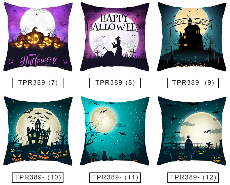 Halloween Pumpkin Bat Printing Cushion Pillowcase Wholesale Nihaojewelry display picture 5