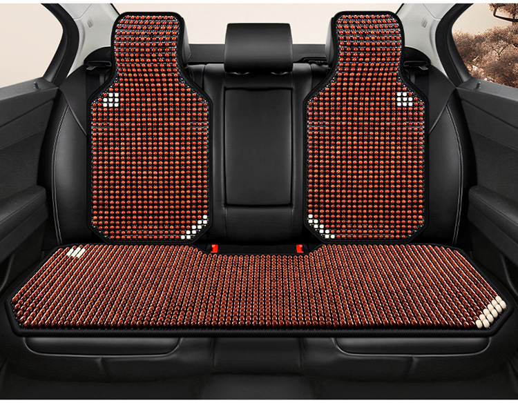 Car Seat Cushion Summer Cooling Pad Single Piece Ice-Cool Pad for Large and Small Cars, Truck Ventilation Breathable Wooden Bead Universal Front Seat Pad