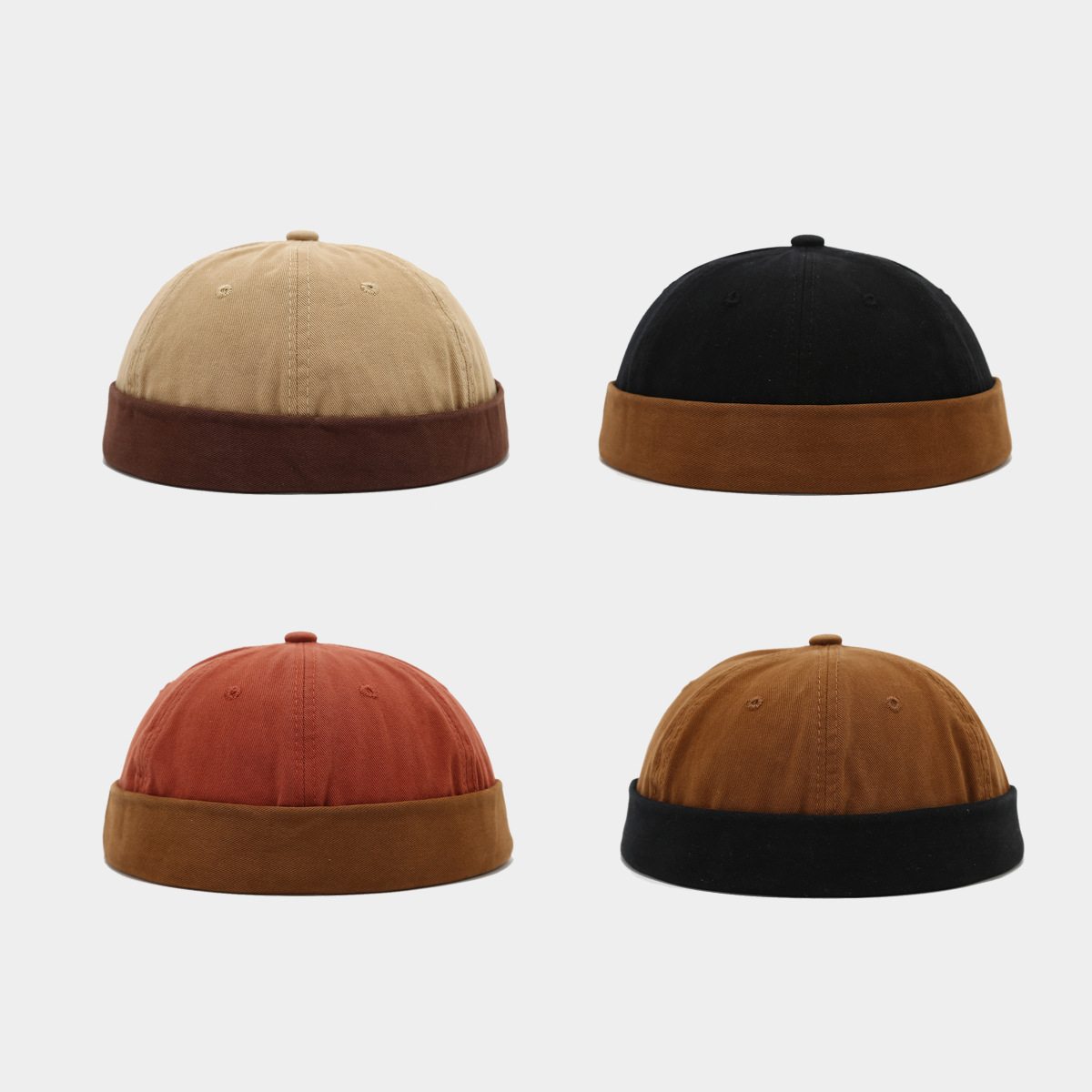 Nuevo estilo americano de algodón empalmado sombrero hombre hip-hop yapai sombrero hombre sin cornisa sombrero de piel de melón mujer al aire libre image 1