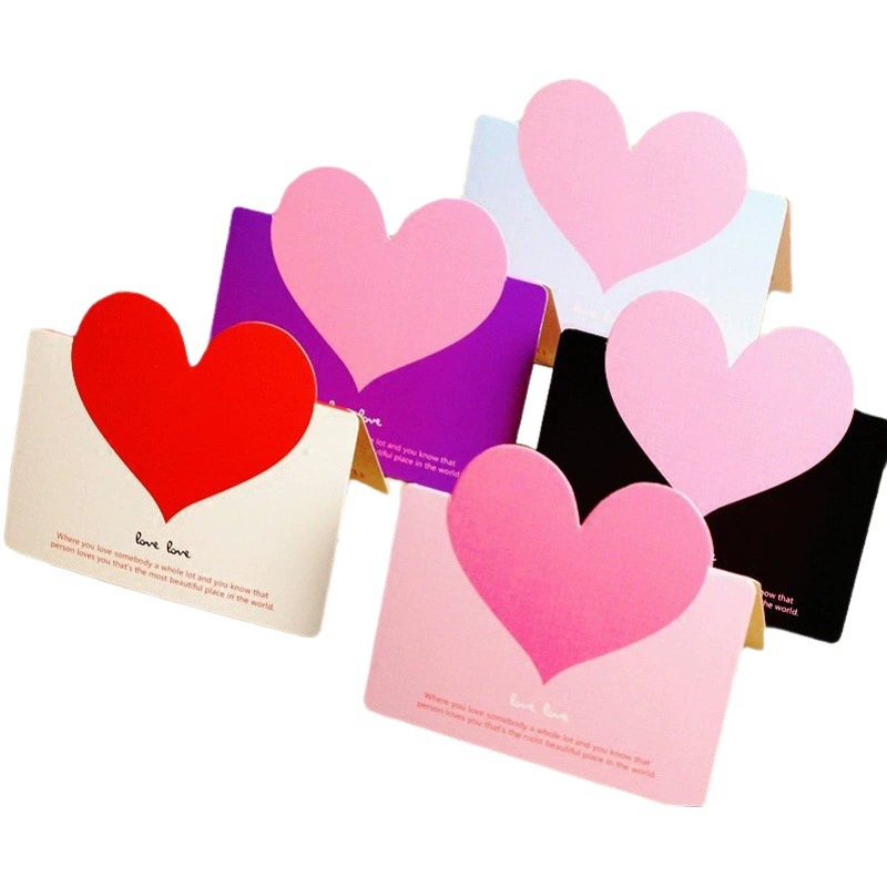 Оптовые простые открытки в форме сердца, креативные универсальные новогодние и рождественские открытки, пустые открытки для пожеланий на день рождения