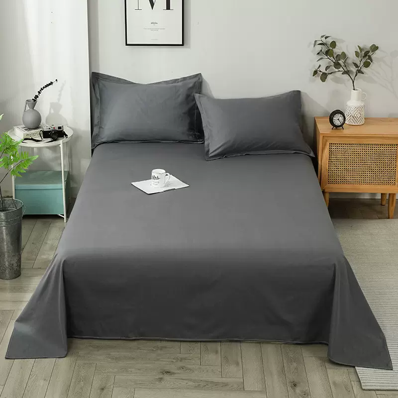 纯色水洗棉床单单件被单枕套三件套学生宿舍单人2025新款四季通用