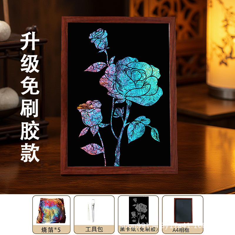 diy金箔画社区沙龙团建活动材料包拓印手工烧箔画社区学校批发|undefined