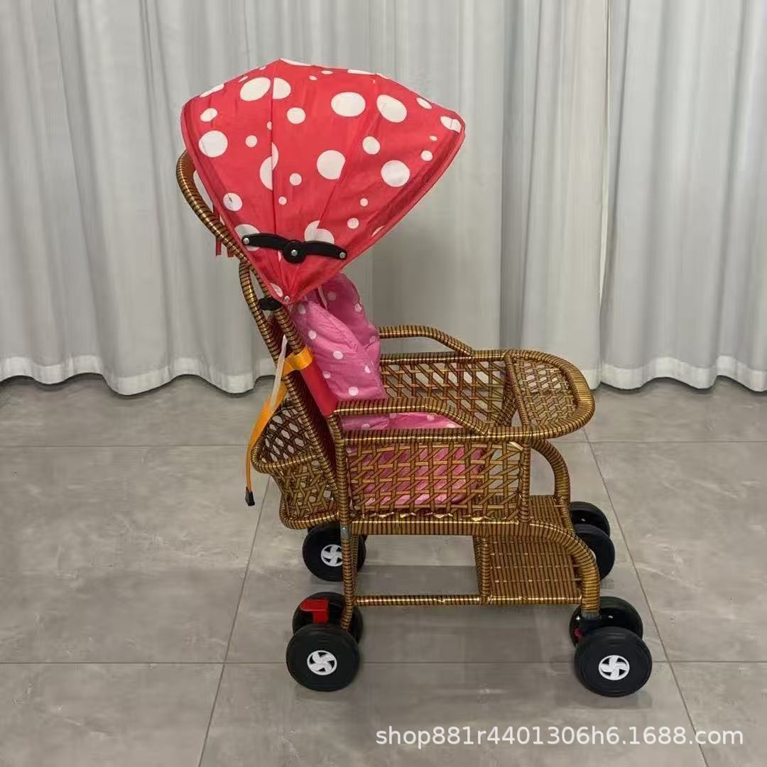 Carriola de Bebé Reclinable de Tubo Galvanizado, Ligera con Doble Amortiguación para Uso Interior y Exterior image 9