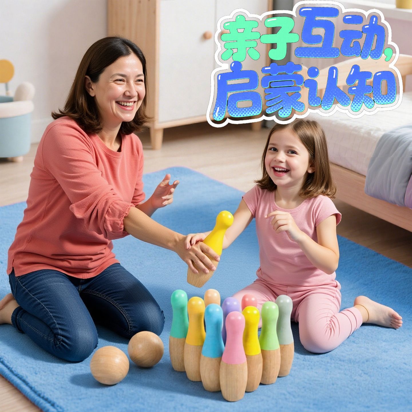 Bebé juguetes de bolos traje de madera maciza de los niños deportes de padres e hijos jardín de infantes educativos Interior Niños práctica coordinación