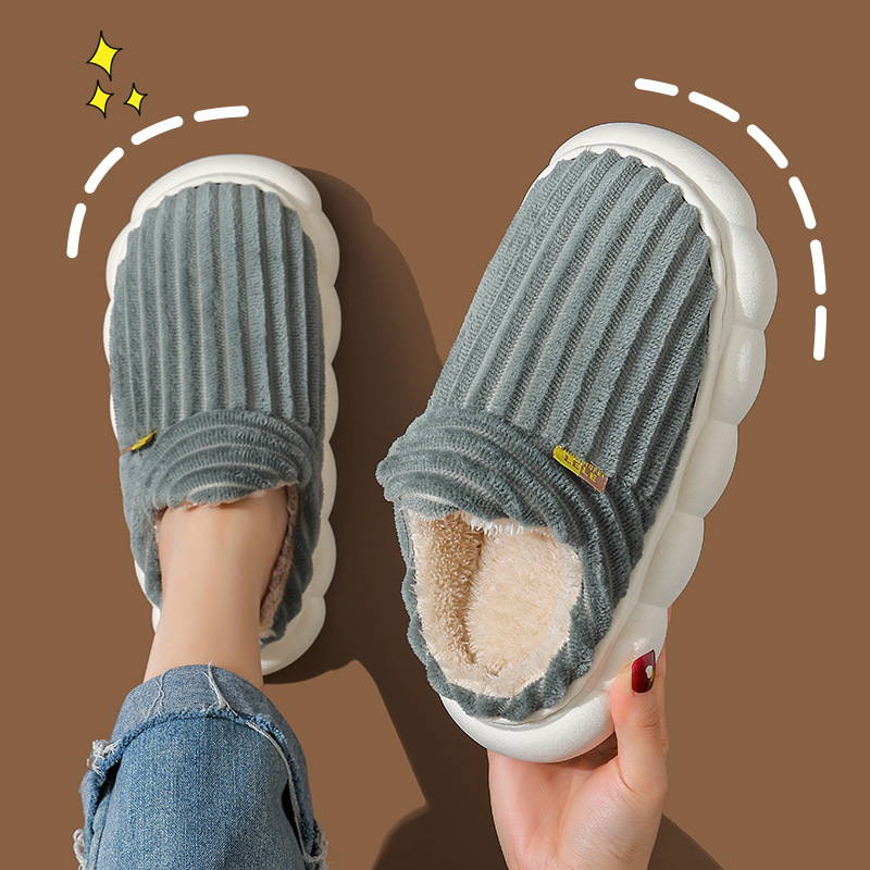 Zapatillas de algodón para hombres invierno 2024 nuevas zapatillas de cabello cálidas para el hogar para hombres otoño y invierno