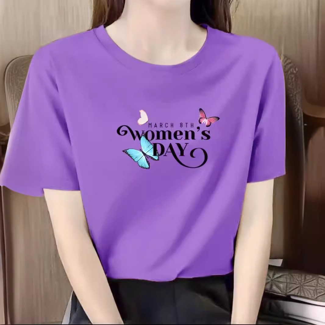 Summer cotton short fashionable base short sleeve T-shirt with a…