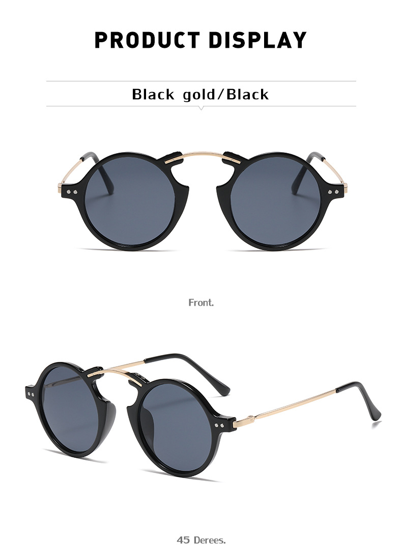 Einfacher Stil Einfarbig Pc Runder Rahmen Vollbild Männer Sonnenbrille display picture 16