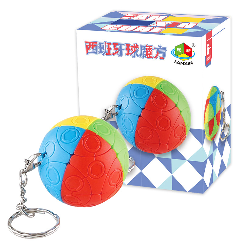 Panxin mini Cubo de Rubik de tercer orden esférico de tres lados en forma de cubo de Rubik juguete 3,5 cm llavero de cubo de Rubik 4 modelos traje