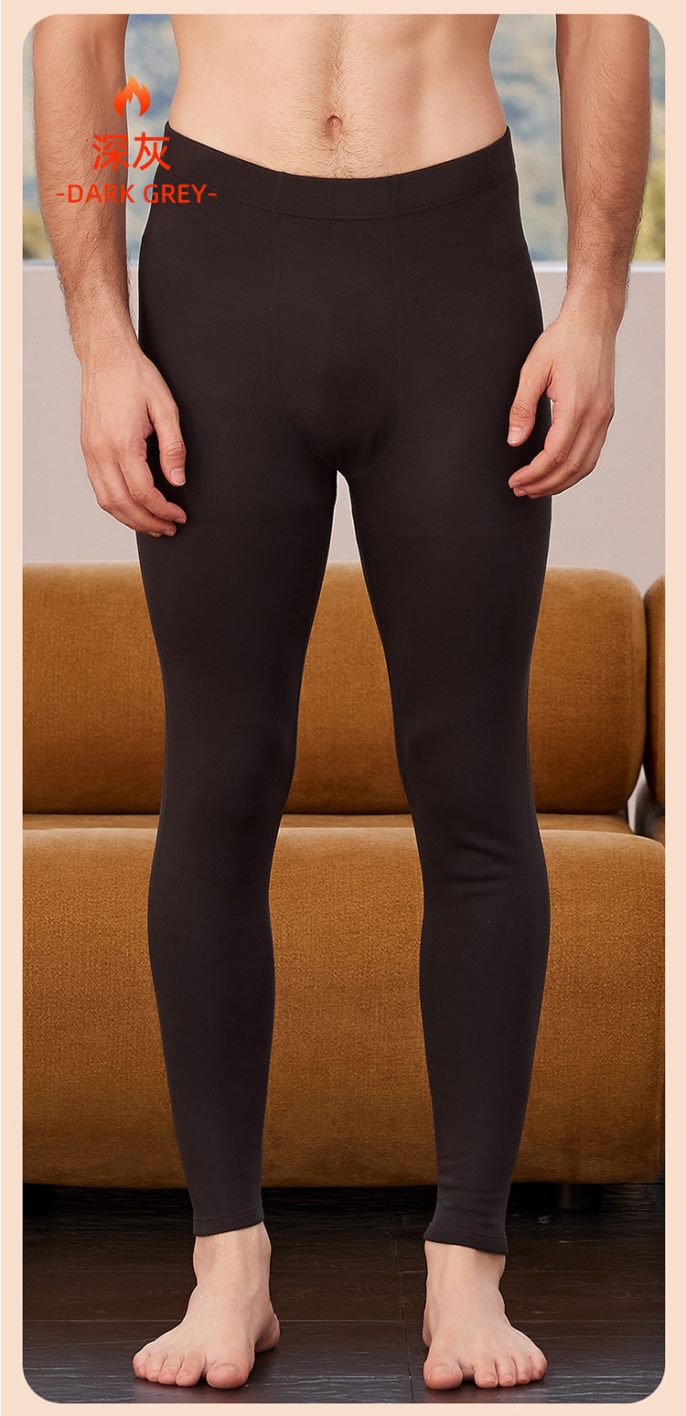 Quần legging len nguyên chất mỏng Hengyuanxiang ôm sát, giữ ấm mùa thu đông — Màu xanh hải quân nam chi tiết 16