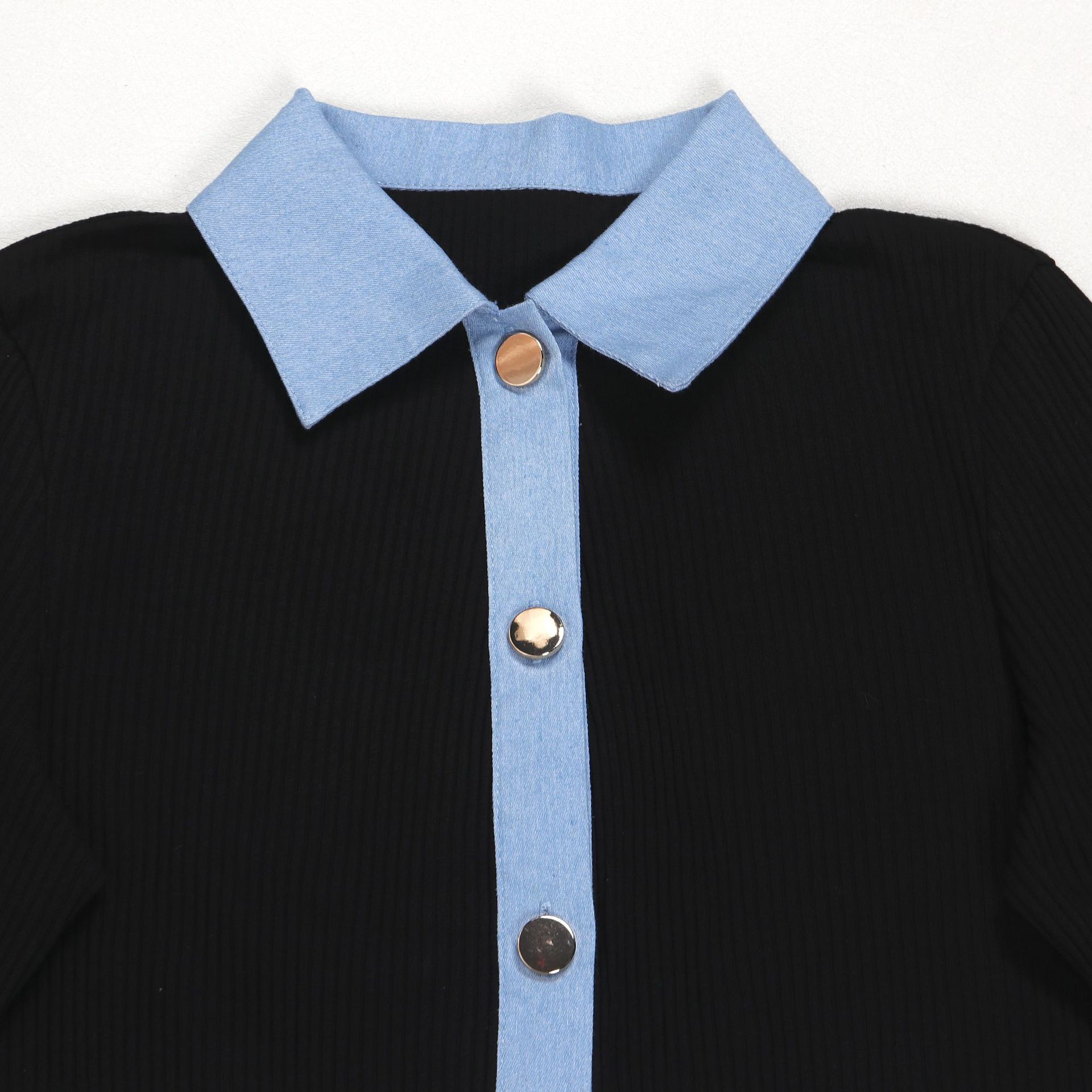 Abbigliamento donna sexy monopetto slim retro polo slim maglia pantaloni maglione due set_voghion.com