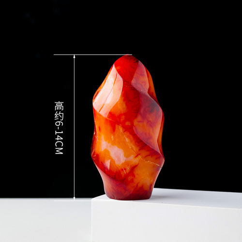 Natural red agate torch carvings, crystal raw stone ore specimens, European and American Halloween decorations, wholesale