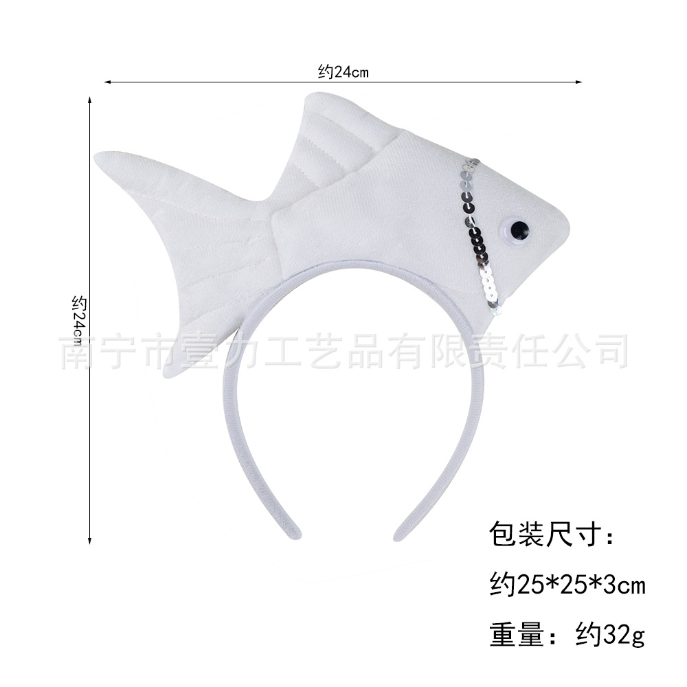 Wansheng rendimiento de la etapa tocado suministros de juego de Navidad peces animales diadema Vida Marina Goldfish diadema