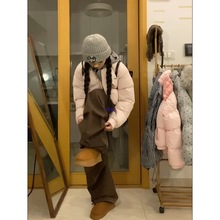 粉色韩系羽绒棉服女2024年新款冬季短款小个子加厚超好看棉袄外套