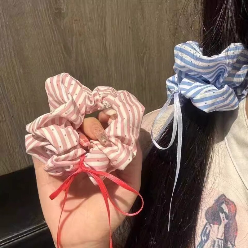 Girl style cute sweet large intestine hair ring high sense gentle college hair accessories boutique small fresh headwear wholesale