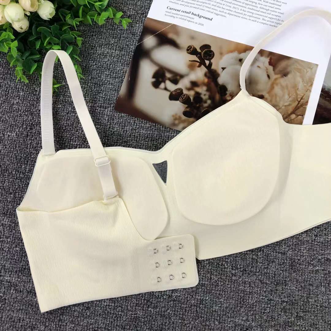 Nuevo brillante de verano sin marcas cómodas tazas ropa interior sexy desnuda sensación de bra invisible contra el pecho bra anti-caída