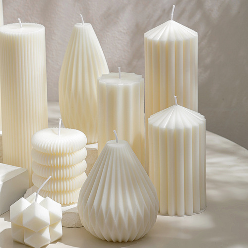 Cross-border best-selling creative Nordic-style minimalist striped candles, handmade 3D scented decorative candles