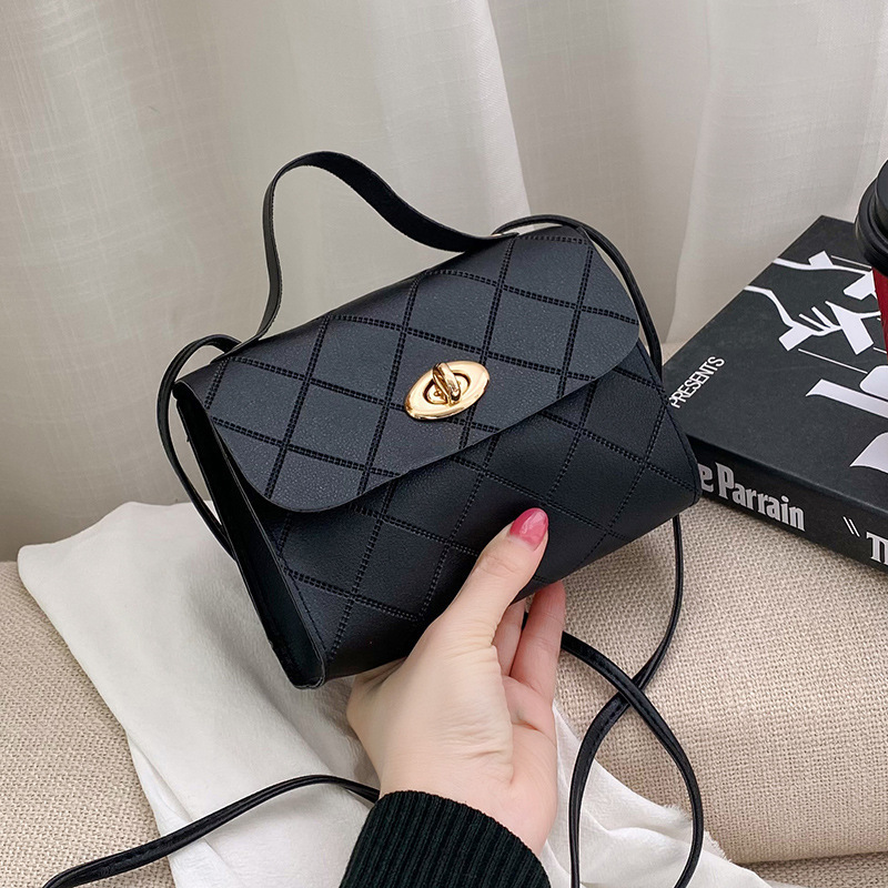Lingge フレッシュスモールスクエアバッグレディース卸売ショルダークロスボディバッグレディースバッグラウンドロックエンボス加工外国貿易新製品春と夏の年齢軽減|undefined