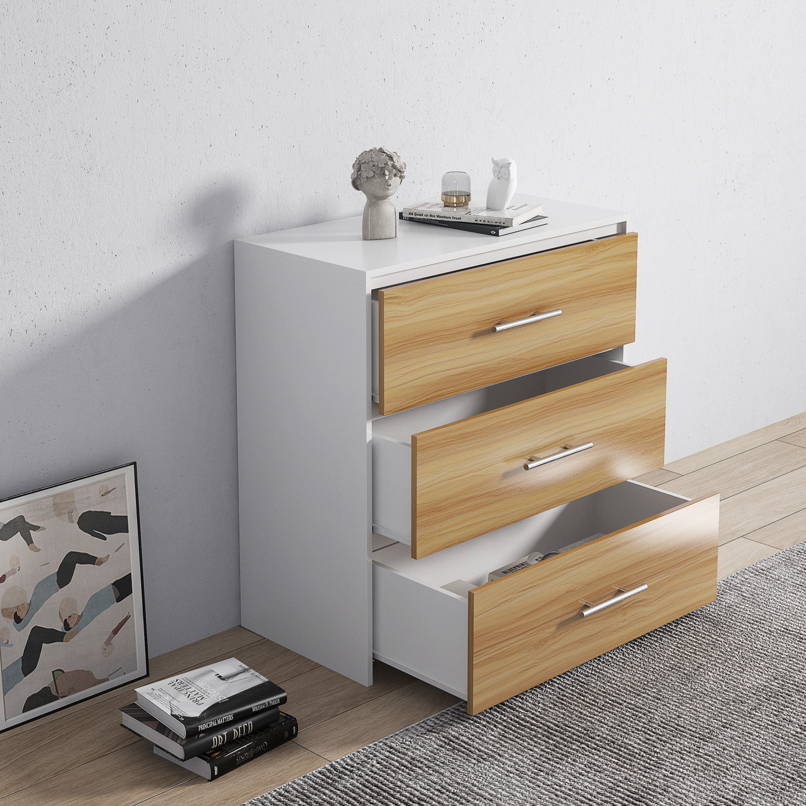 [Light Life Home] mesita de noche moderno minimalista pequeño Gabinete dormitorio gabinete de almacenamiento de noche
