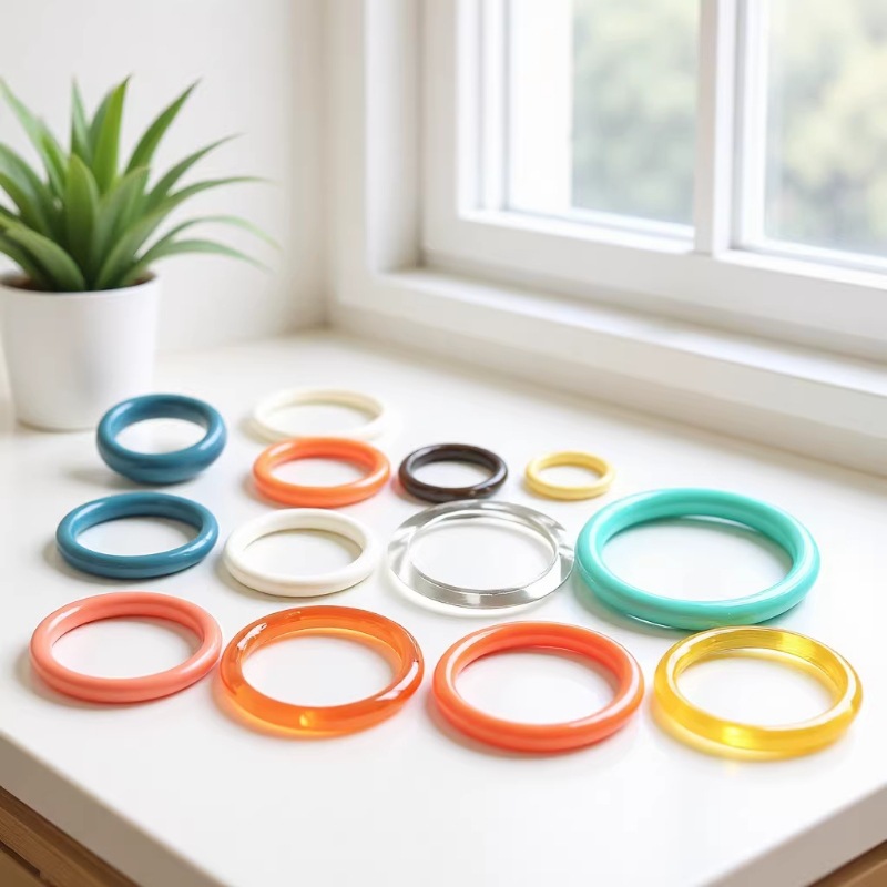 加工定制塑料透明彩色圆圈环 来样定制 色号定做 开模具定制