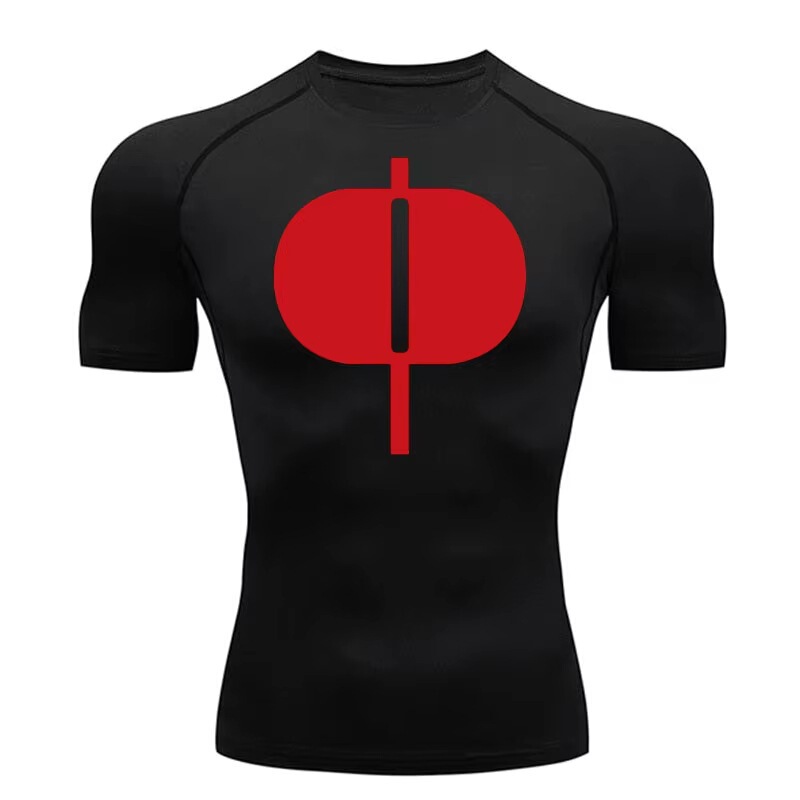 Graphic short-sleeve compression shirt for men, gym workout running t-shirt, quick-drying athletic top, base layer Graphic short-sleeve compression shirt for men, gym workout running t-shirt, quick-drying athletic top, base layer