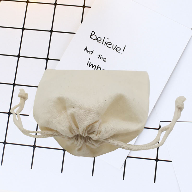 廠家批發束口純棉小布袋化妝品細棉布袋可印刷logo抽繩首飾珠寶袋