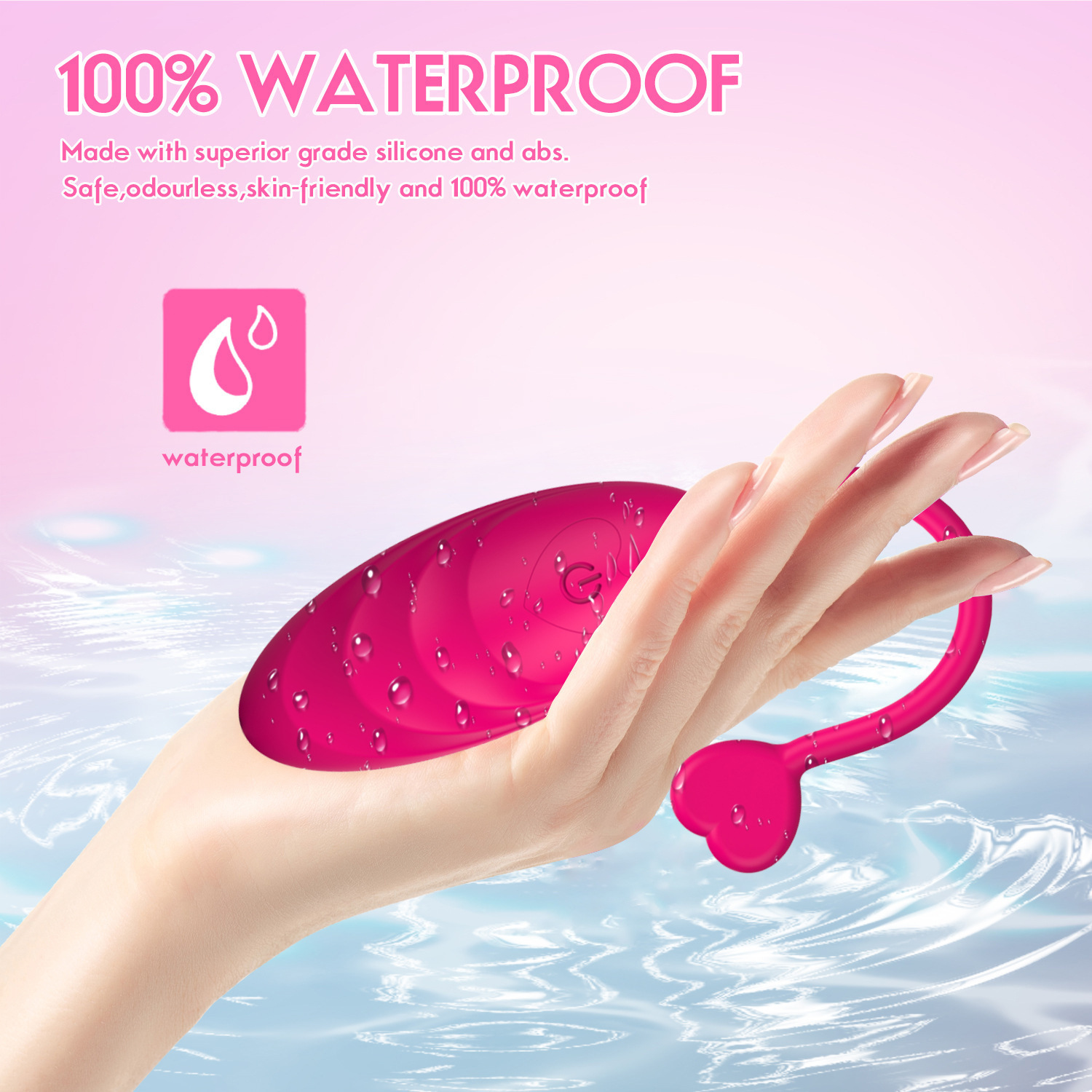 Wireless Remote Control Love-Heart Vibrating Egg, Silicone Mini Wearable Vibrator for Women — detail image 8