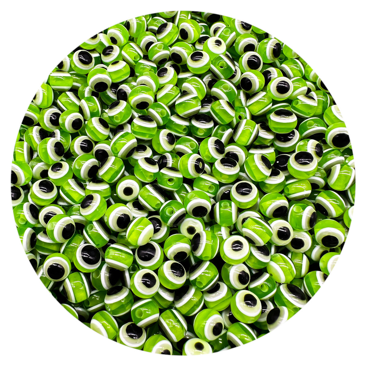8mm / 10mm resina malvado ojo de pez fijación perlas diy joyería llavero accesorios de fabricación de cadenas de teléfonos móviles