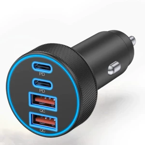 Alüminium Ərinti Avtomobil Şarj Cihazı, Dual PD30W Dual QC Siqaret Yandırıcı