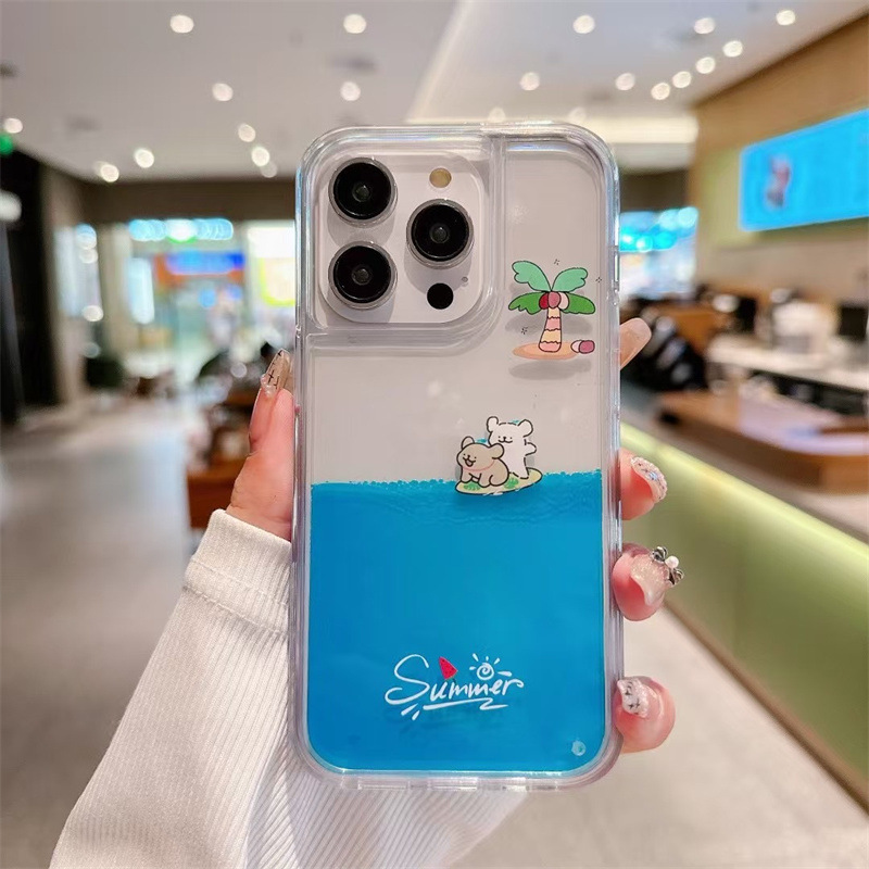 Green Leaf Skateboard Surfing Puppy Suitable for Apple 16Pro Transparent Quicksand 15 Huawei Mate70Pro Mobile Phone Case New Green Leaf Skateboard Surfing Puppy Suitable for Apple 16Pro Transparent Quicksand 15 Huawei Mate70Pro Mobile Phone Case New
