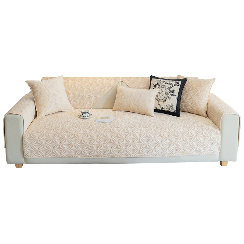 Sofá nórdico cojín sofá cubierta cojín de cristal super suave jacquard cubierta de sofá cuatro estaciones vello de cristal antideslizante