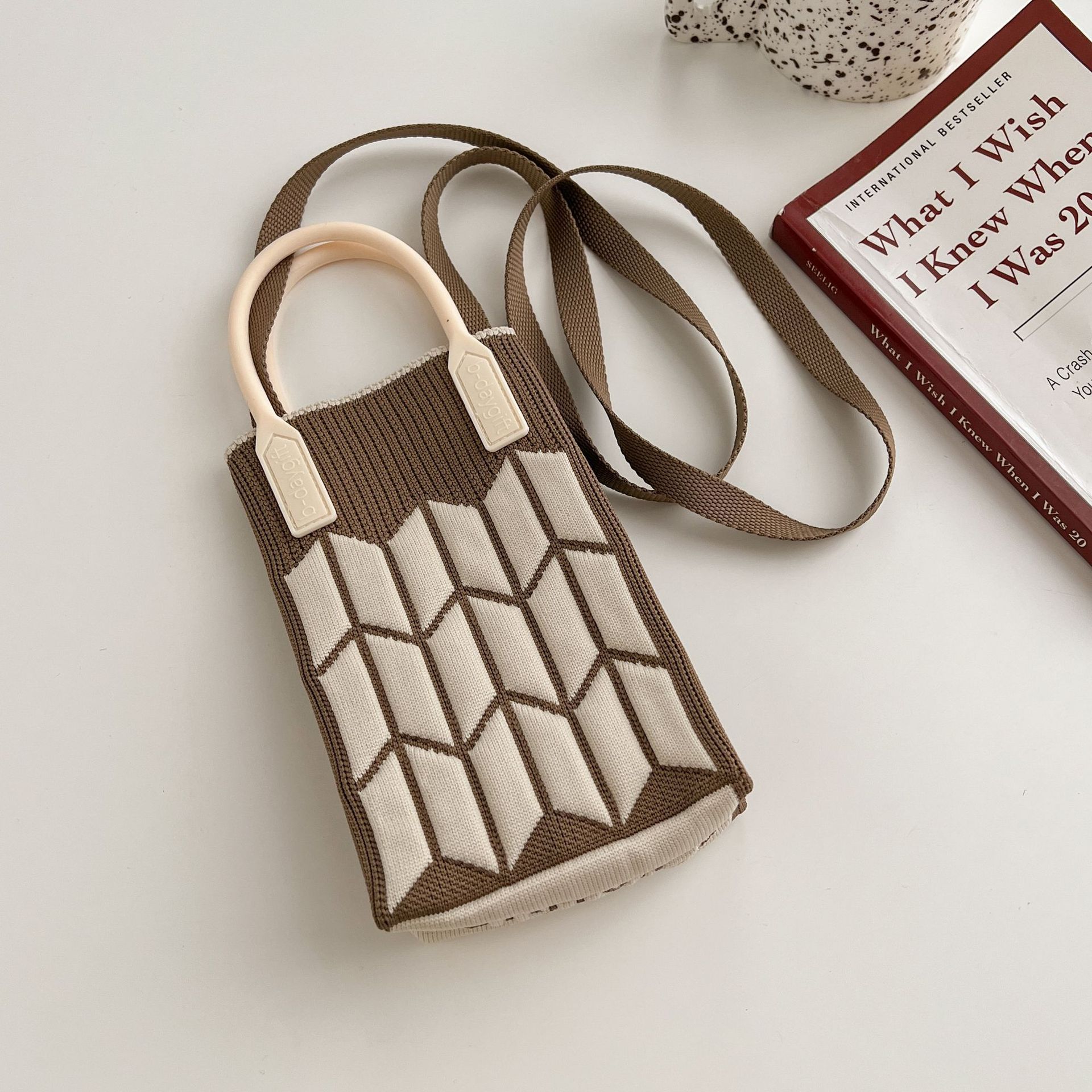 Nuevo amor bolso del teléfono móvil bolso de punto al por mayor de gran capacidad bolso de mano estudiante crossbody bolsa de lana fábrica