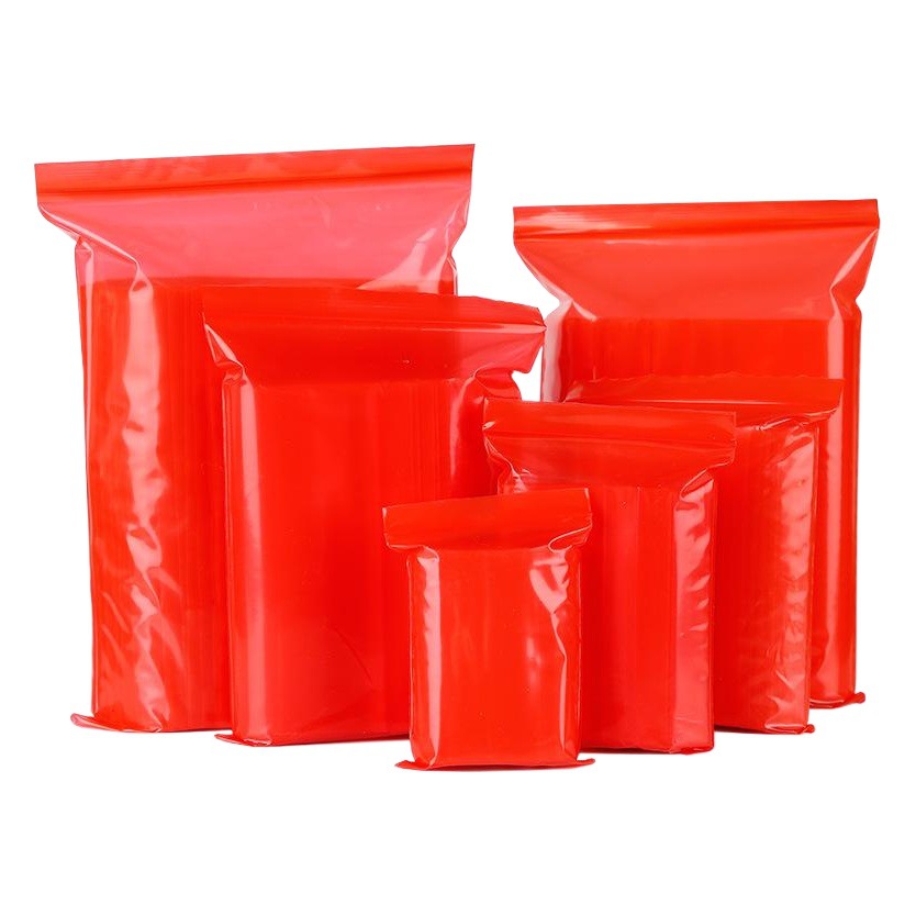Netno marca rojo ziplock bolsa N ° 7 15*22*14 seda engrosada bolsa de color bolsa festiva bolsa sellada 100 unids