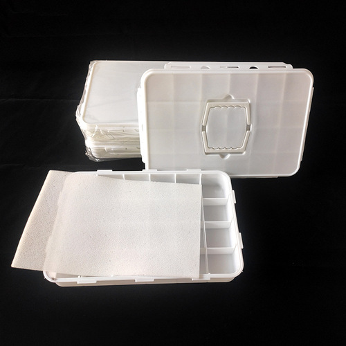 Factory wholesale 24-grid large bottle paint palette with large capacity 100ml moisturizing sponge full bottle palette portable color mixing box