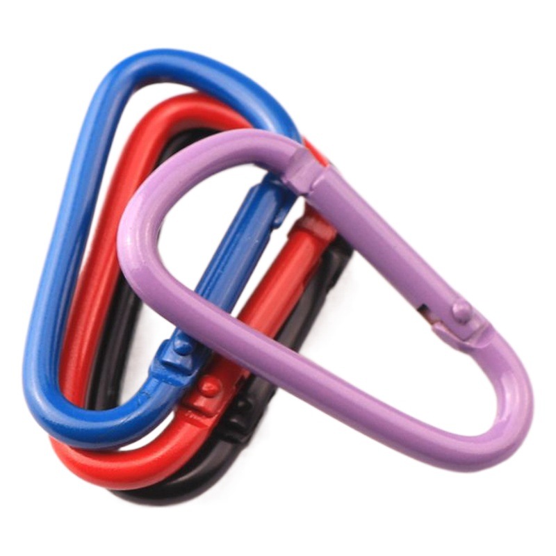Manufacturer Wholesale No. 5 D-Shaped Carabiner Electrophoresis Matte Aluminum Alloy Colorful Hanging Buckle Key Chain Backpack Accessories D Buckle