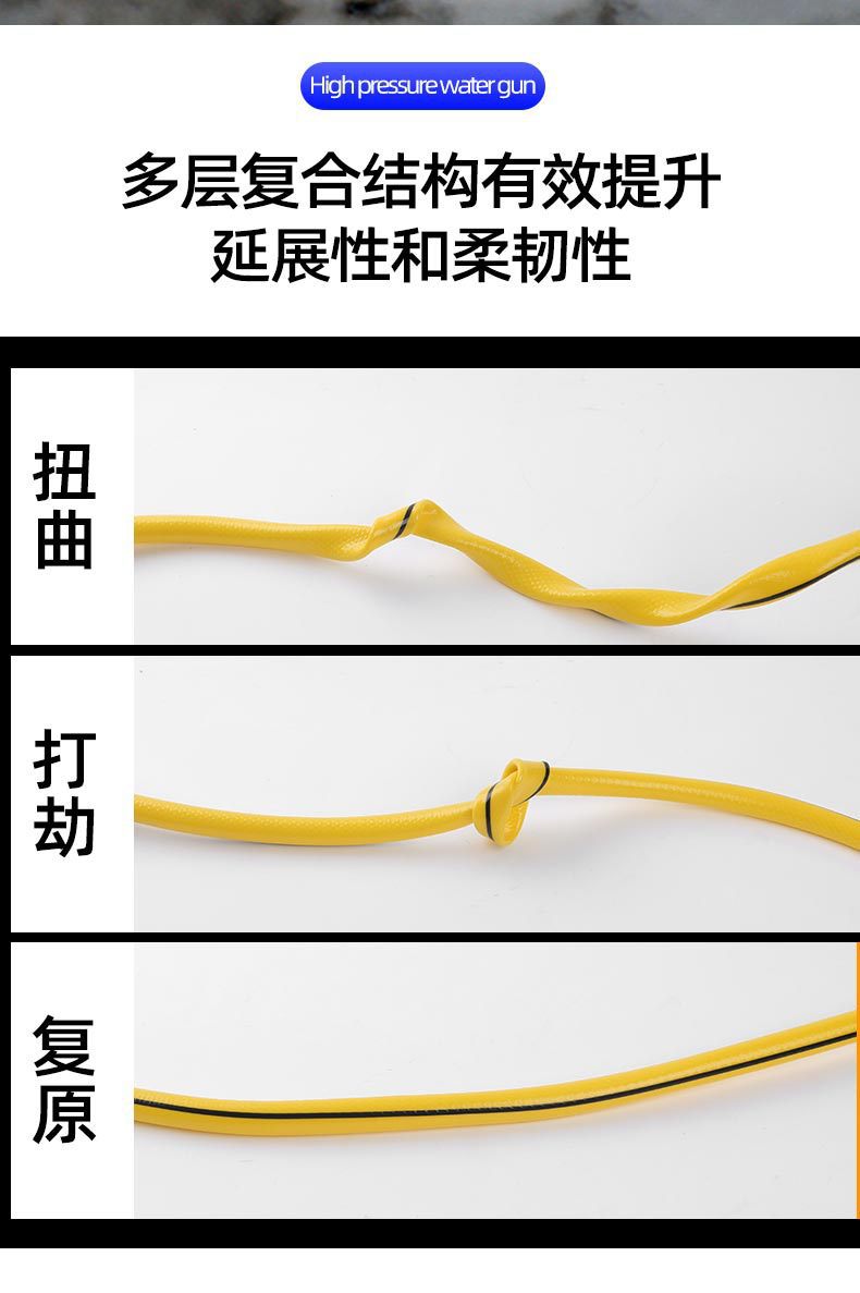 High-Pressure Car Wash Water Gun, Household Spray Gun, Powerful Booster for Car Washing, Car Cleaning Nozzle, Hose, Soft Pipe for Watering Flowers