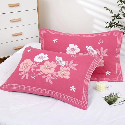 Gauze cotton pillow cover thickened and enlarged for adult household stain-resistant pillow cover for students comfortable and breathable pillow cover wholesale
