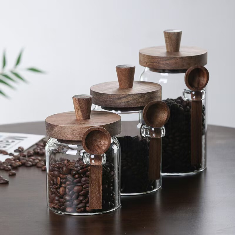 卸売大容量透明ガラス密封缶コーヒー防湿防湿収納缶家庭用キッチン雑穀貯蔵タンク|undefined